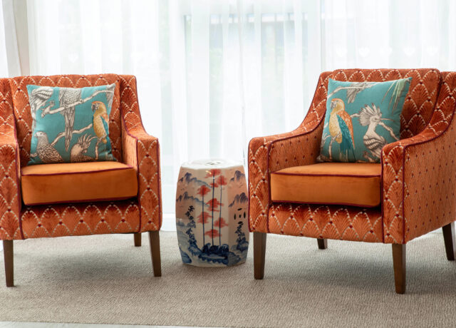 Two comfy chairs in a living room